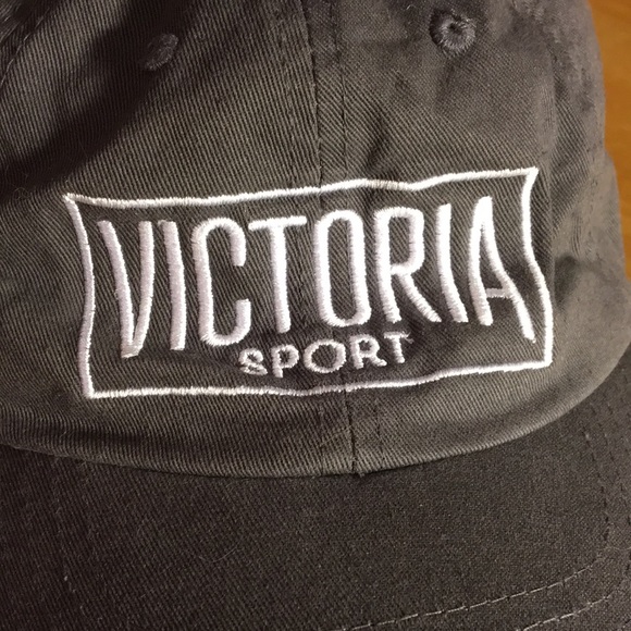Victoria Sport gray 6 panel hat with adjustable back strap baseball style cap - Picture 2 of 10